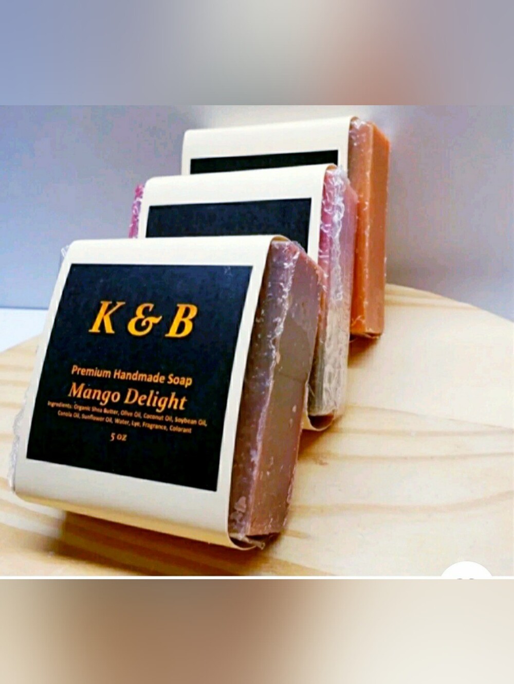 MANGO DELIGHT Premium Handmade Natural Body Bar Soap, 5 oz (3 Pcs) - Picture 4 of 6